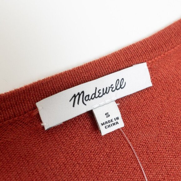 Madewell Tie-Front Sweater Soft Lightweight Rusty Torch - Picture 5 of 13